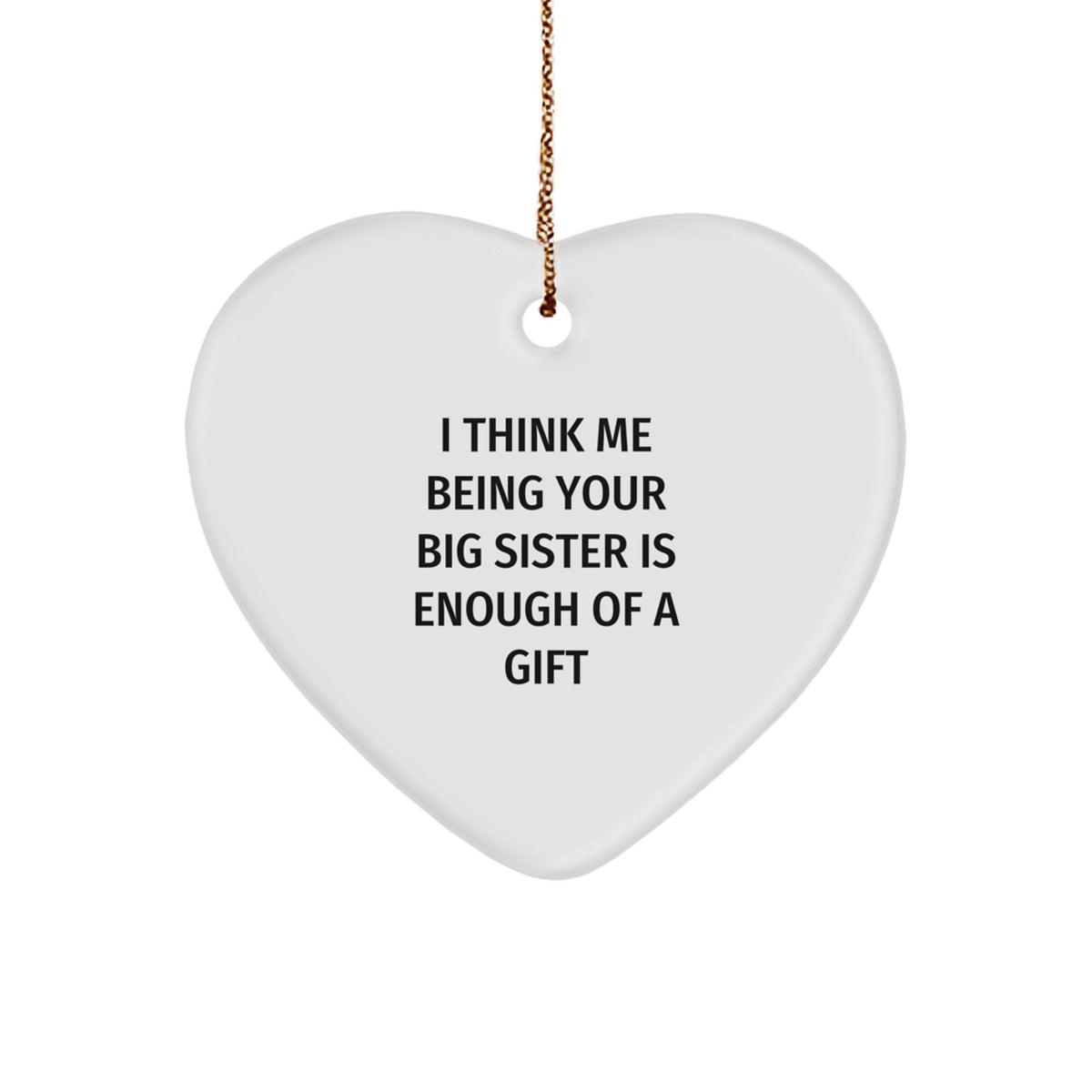 Big Sister Keepsake Christmas Ornament for Her Heart-Shaped Durable Gift - Image 1