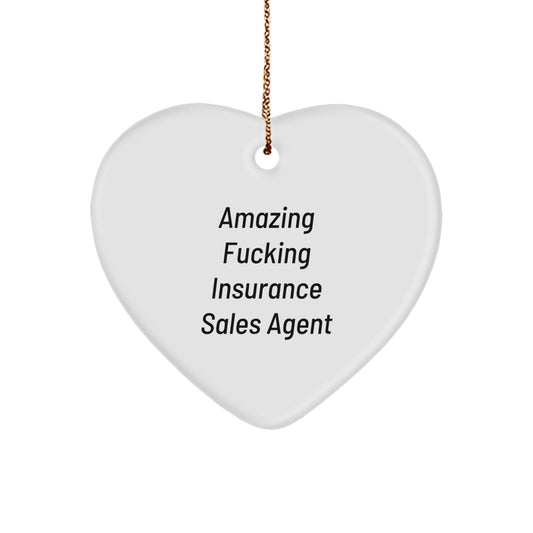 Witty Christmas Ornament Gift for Friends - Amazing Fucking Insurance - Image 1