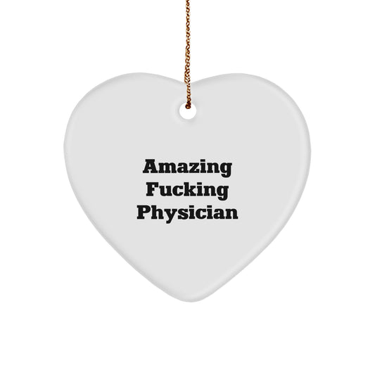 Physician Keepsake Heart-Shaped Christmas Ornament for Him Gift - Image 1