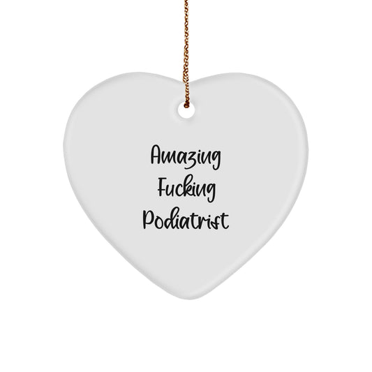 Bold Podiatrist Heart Ornament Novelty for Friends – Christmas Gift - Image 1