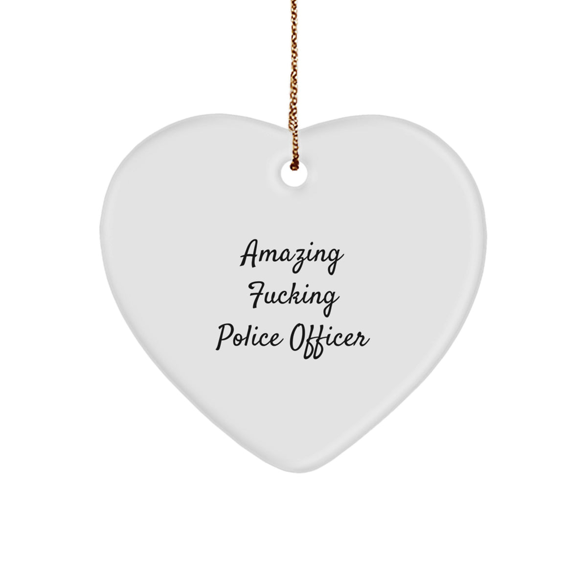 Bold Police Officer Heart Ornament Novelty for Friends Christmas Gift - Image 1