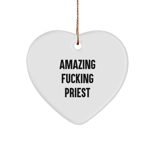 Priest Christmas Ornament Gift for Family - Amazing Fucking Priest - Image 1