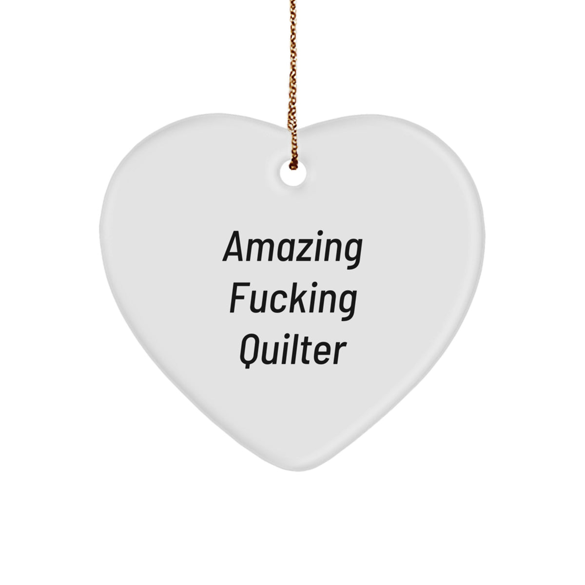 Quilter Keepsake Heart Shaped Christmas Ornament for Him Gift - Image 1