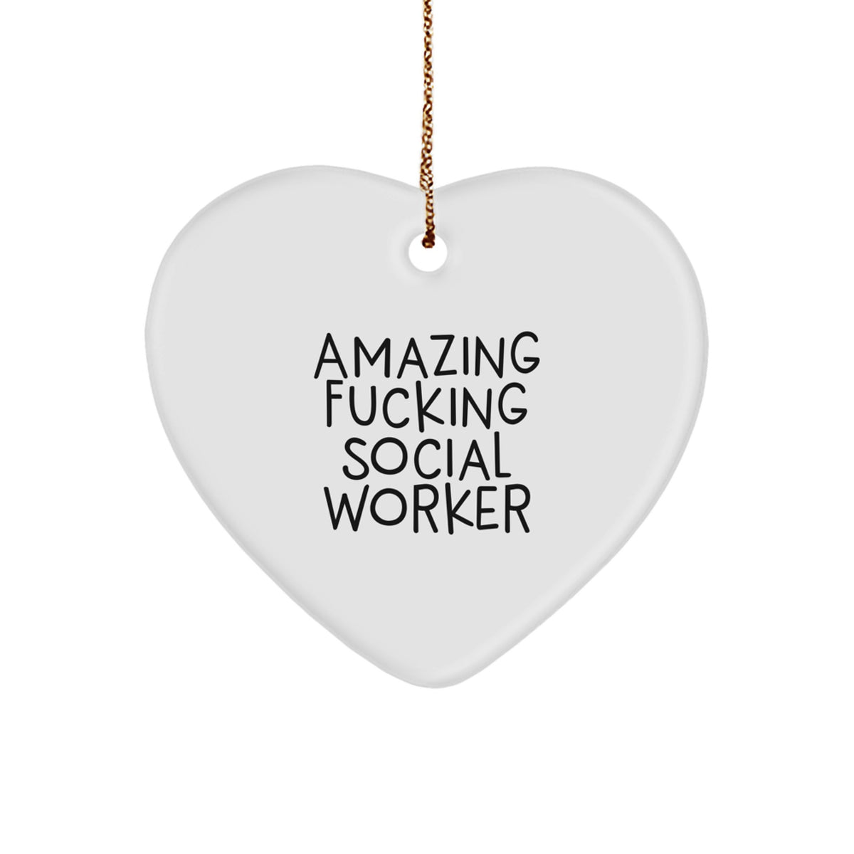 Heart Ornament White for a Best Friend Social Worker Christmas Gift - Image 1