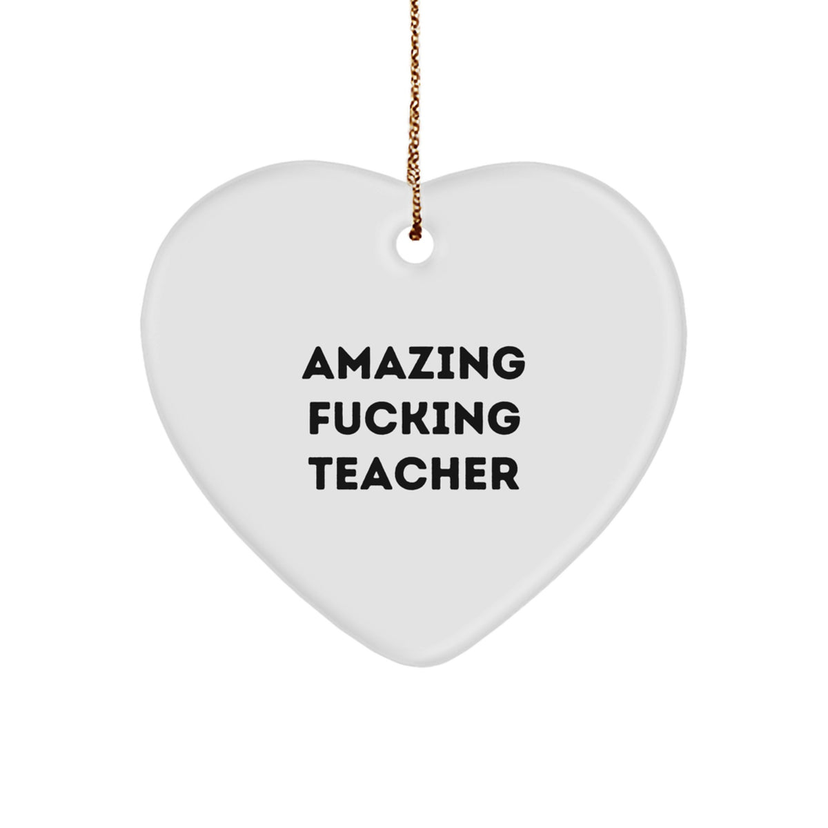 Christmas Gift Heart Ornament for Her Present Amazing Teacher - Image 1