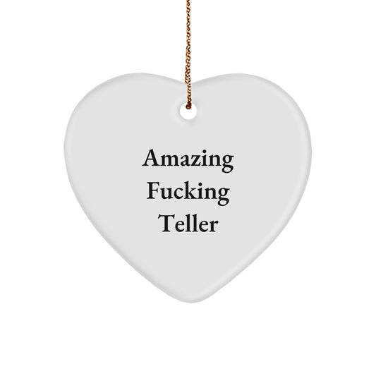 Christmas Gift for Her Teller Heart Ornament Present Amazing Love - Image 1