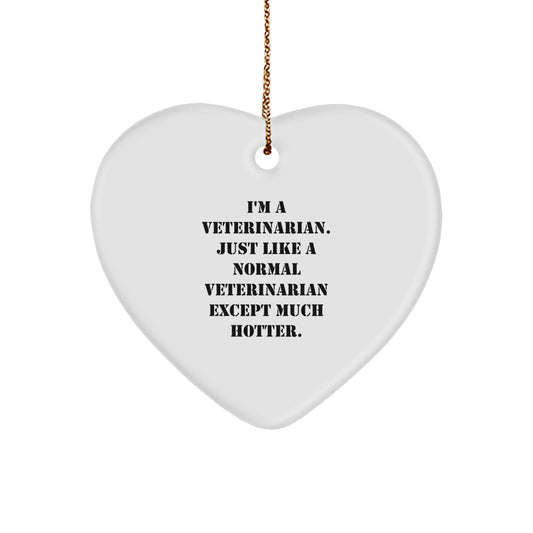 Funny Veterinarian Heart Ornament Gifts from Friends to Veterinarian Coworkers, Inspirational Christmas Unique Gifts - Image 1