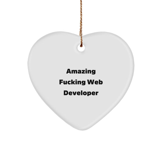 Christmas Ornament Gift Amazing Fucking Web Developer Idea for Coworkers - Image 1