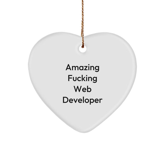 Web Developer Heart Ornament Gift for Friends Amazing Web Dev Christmas - Image 1