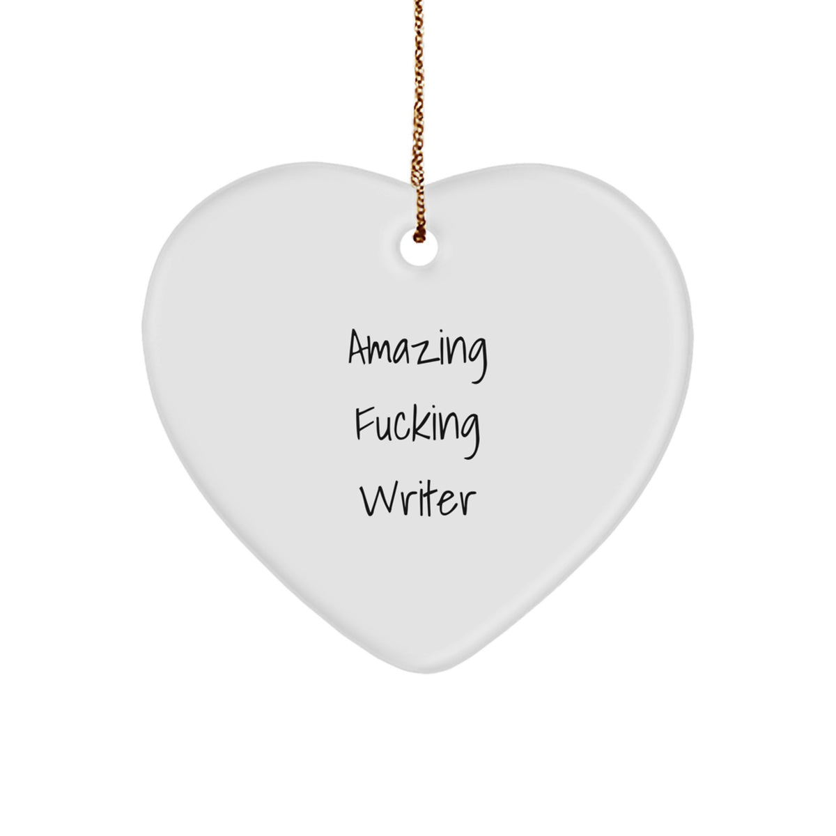 Christmas Gift for Her Writer Heart Ornament Present Vividly Printed - Image 1