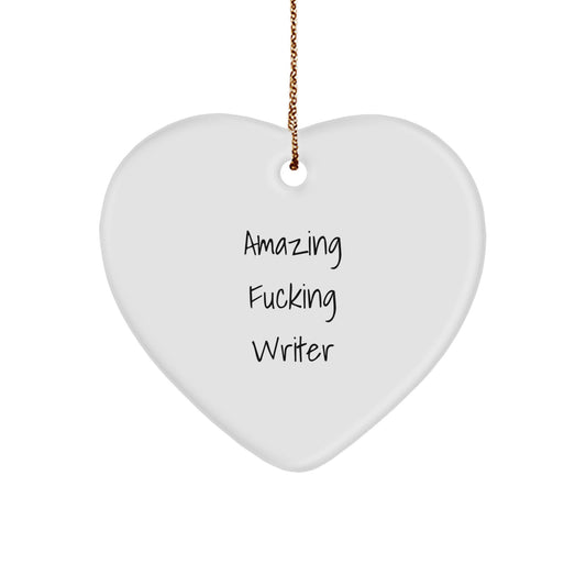 Christmas Gift for Her Writer Heart Ornament Present Vividly Printed - Image 1
