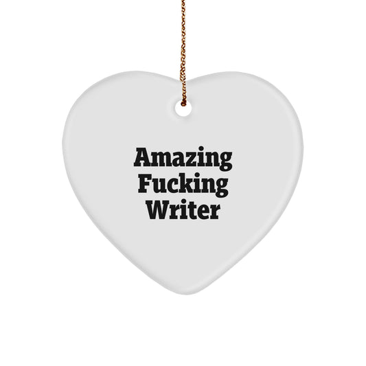 Christmas Gift Surprise for Teens Writer Heart Ornament - Image 1
