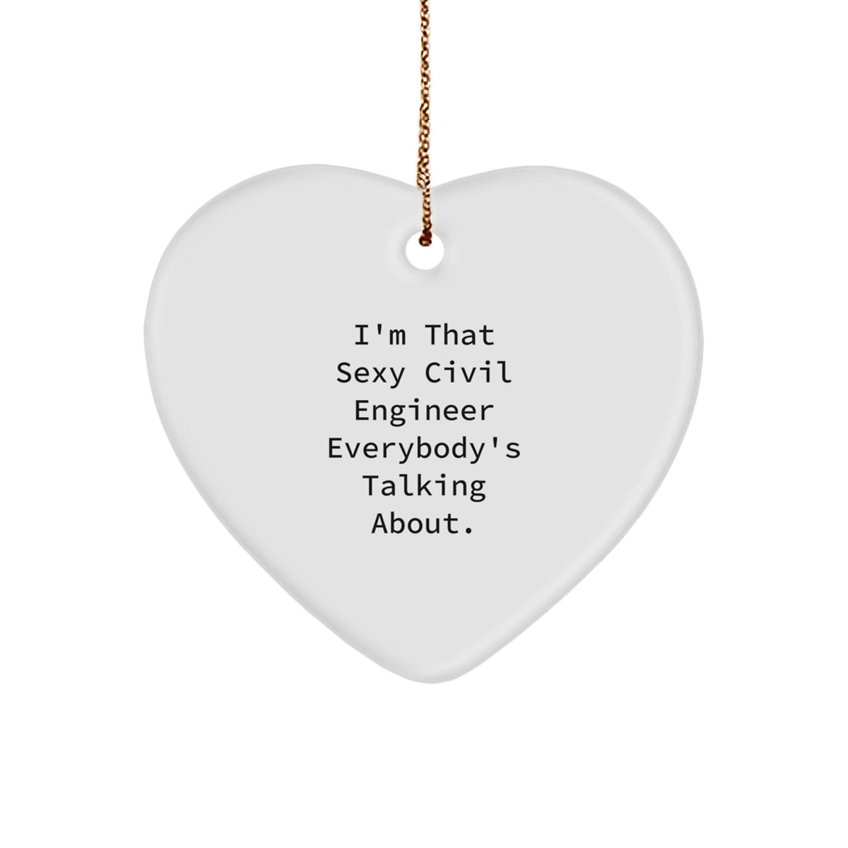 Christmas Gift Present for Her Civil Engineer Heart Deluxe Ornament - Image 1
