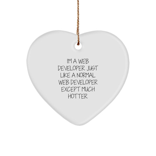 Funny Web Developer Heart Ornament Gifts from Friends and Family for Web Developers - Christmas Unique Gifts - Image 1