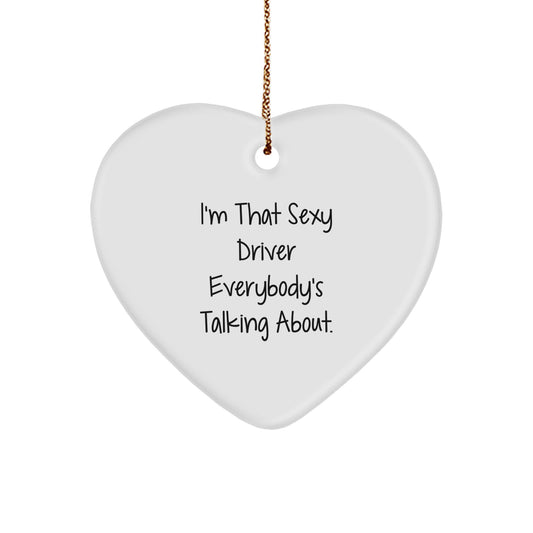 Christmas Gift for Her Driver Heart Ornament Present Bold Vivid - Image 1