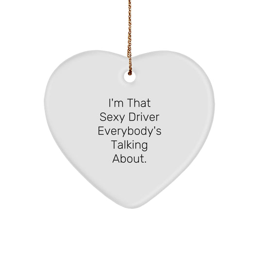 Christmas Gift for Teens Surprise Sexy Driver Heart Ornament Keepsake - Image 1