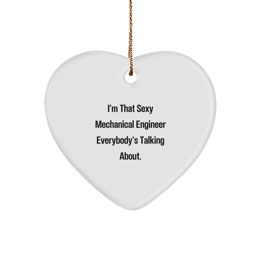 Funny Mechanical Engineer Heart Ornament Gifts from Friends or Family, Great Unique Christmas Decorations for Men, Cute Engineer Gifts - Image 1