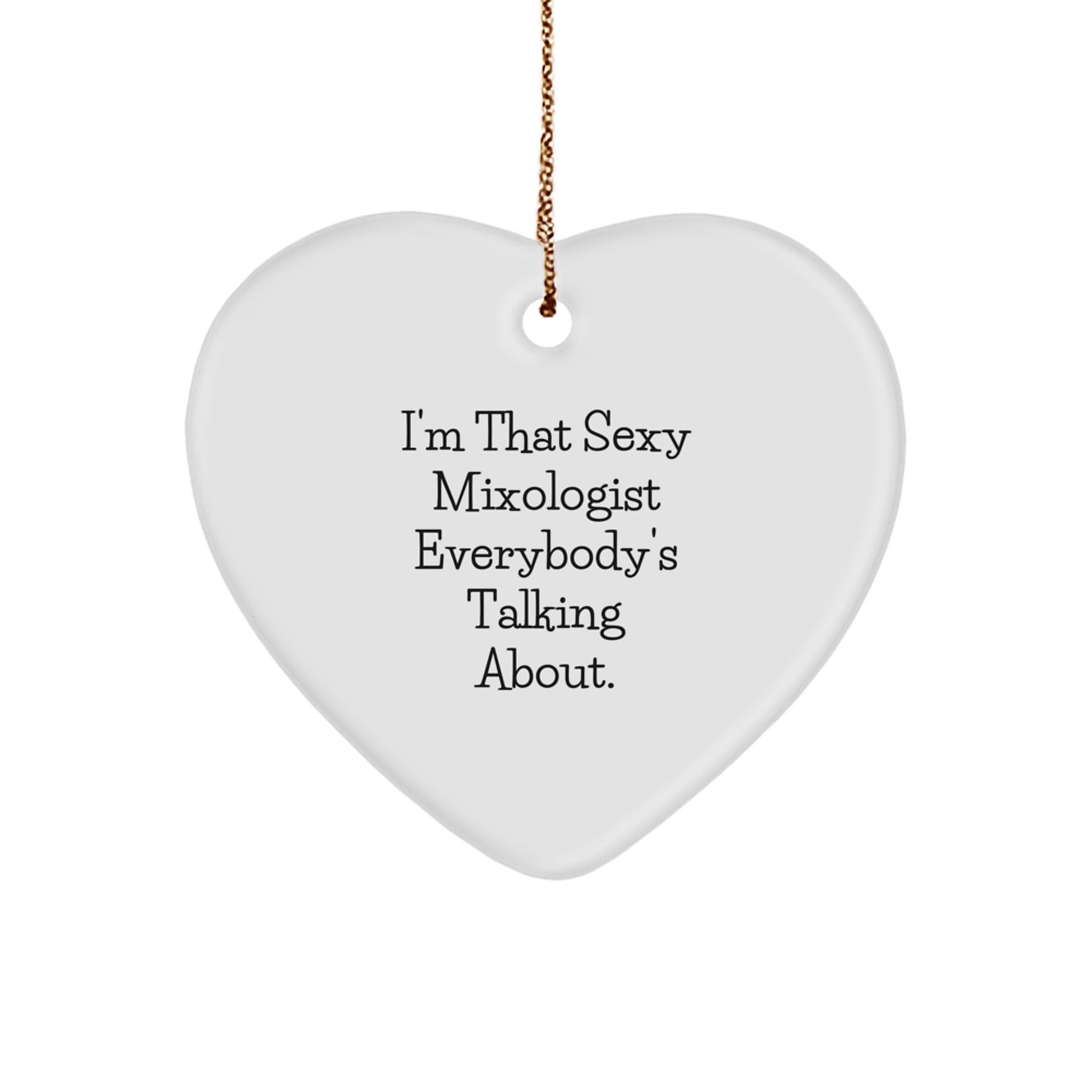 Funny Mixologist Gifts from Friends, Heart Ornament for Mixologist, Christmas Unique Gifts for Mixologists - Image 1