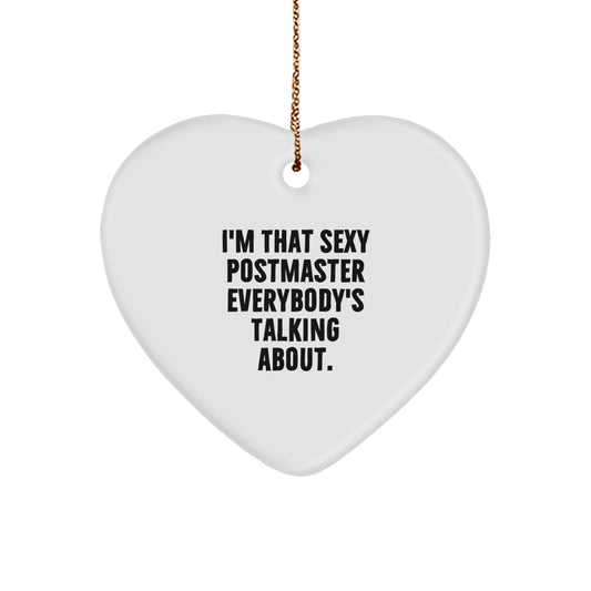 Postmaster Heart Christmas Ornament "I'm That Sexy Postmaster" Gift - Image 1