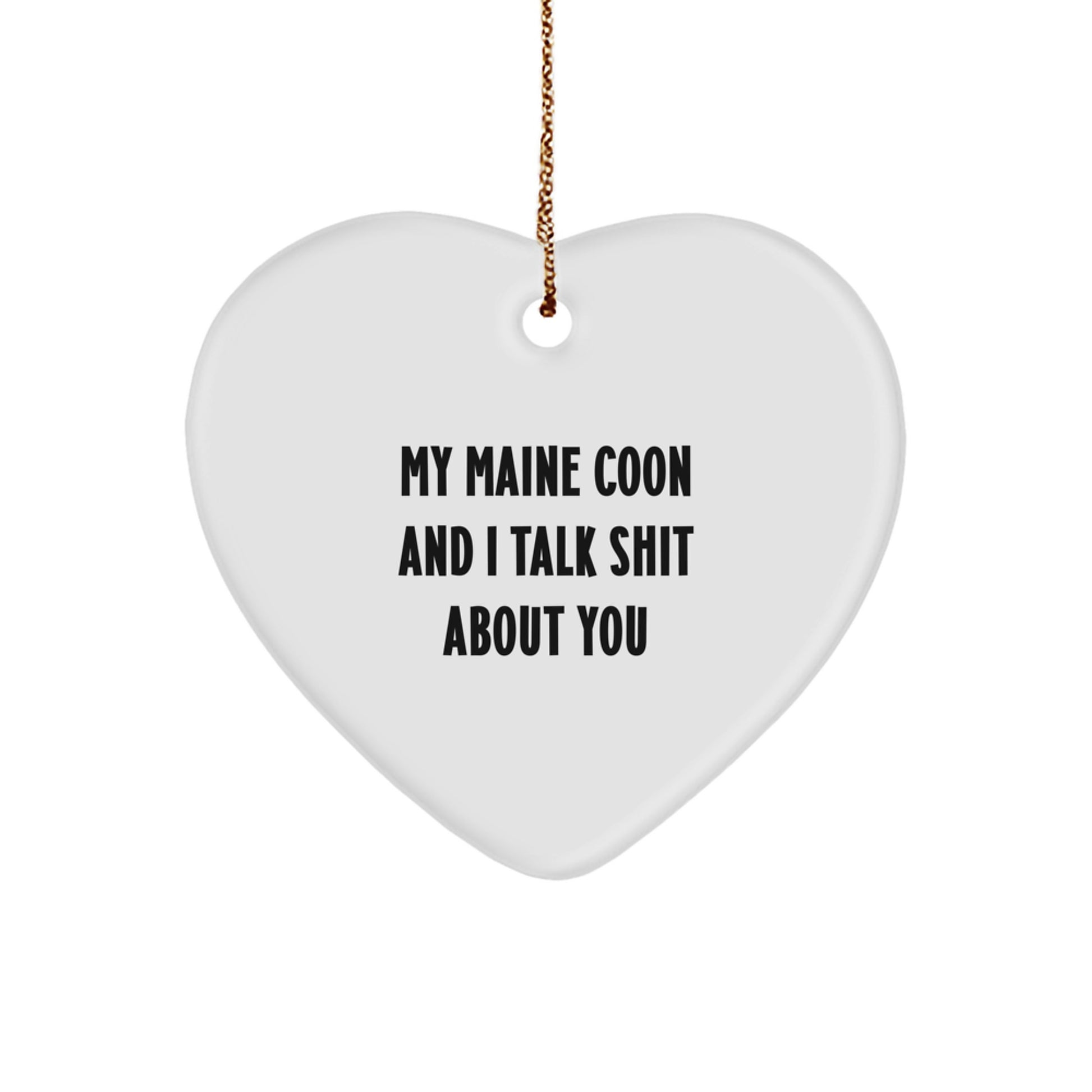Funny Maine Coon Cat Lover Gifts from Family to Friends, Heart Ornament for Christmas Unique Gifts - Image 1