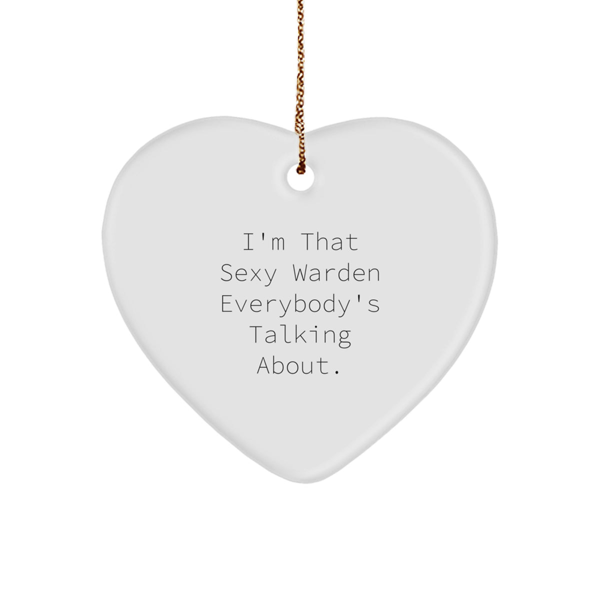 Vibrant Bold Warden Heart Ornament Novelty for Friends Christmas Gift - Image 1