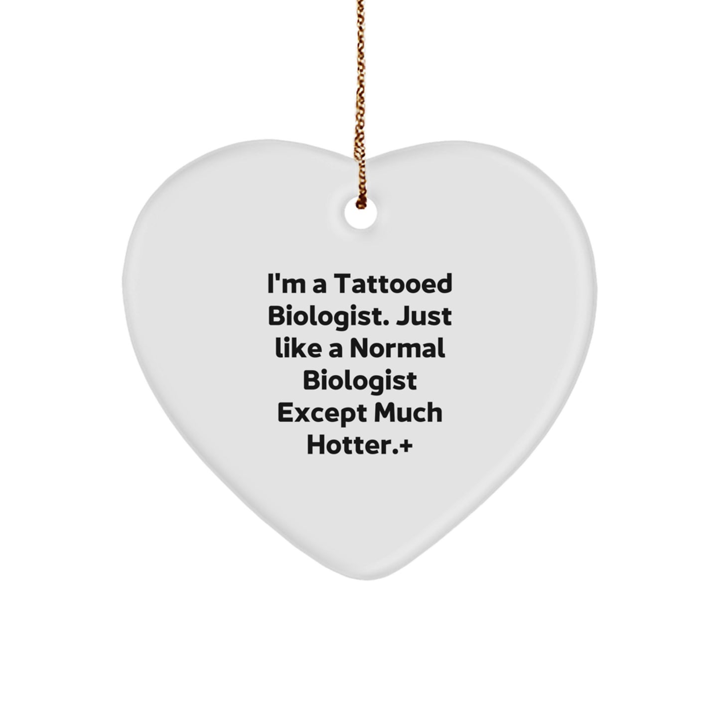 Funny Biologist Heart Ornament Gifts from Men to Women for Family Friends Coworkers - Christmas Unique - Image 1