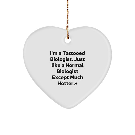 Funny Biologist Heart Ornament Gifts from Men to Women for Family Friends Coworkers - Christmas Unique - Image 1