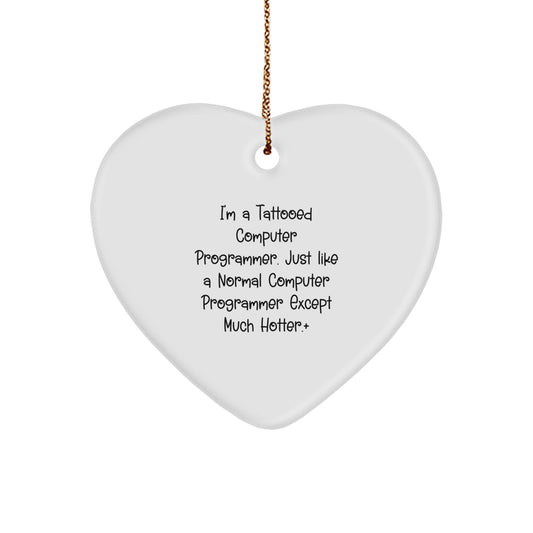Computer Programmer Heart Ornament for a Best Friend Christmas Gift - Image 1