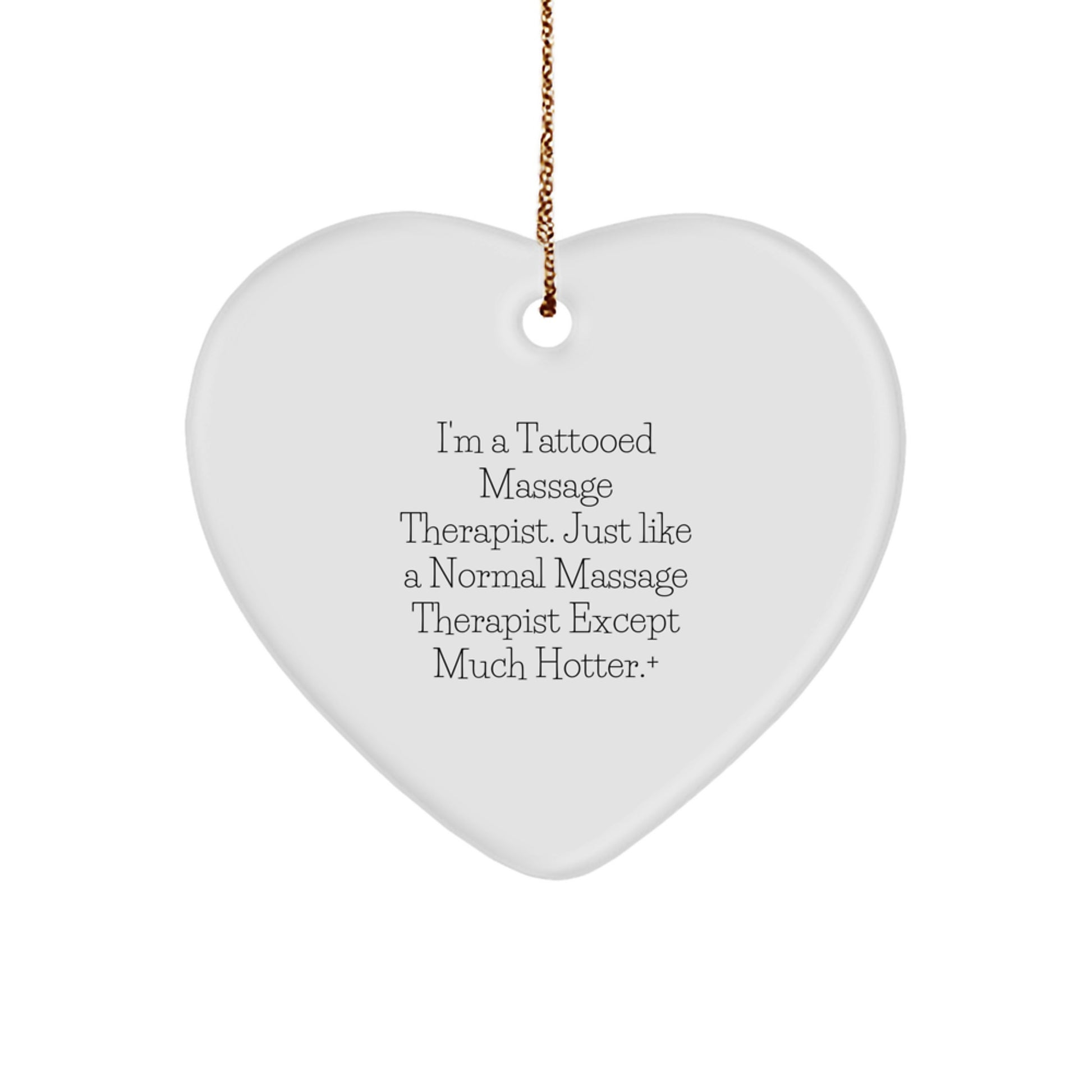 Funny Massage Therapist Gifts from Friends - Tattooed Massage Therapist Heart Ornament for Christmas, Gifts for Massage Therapist, Unique Men's Gifts - Image 1