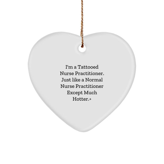 Christmas Ornament Gift for Family Tattooed Nurse Practitioner - Image 1