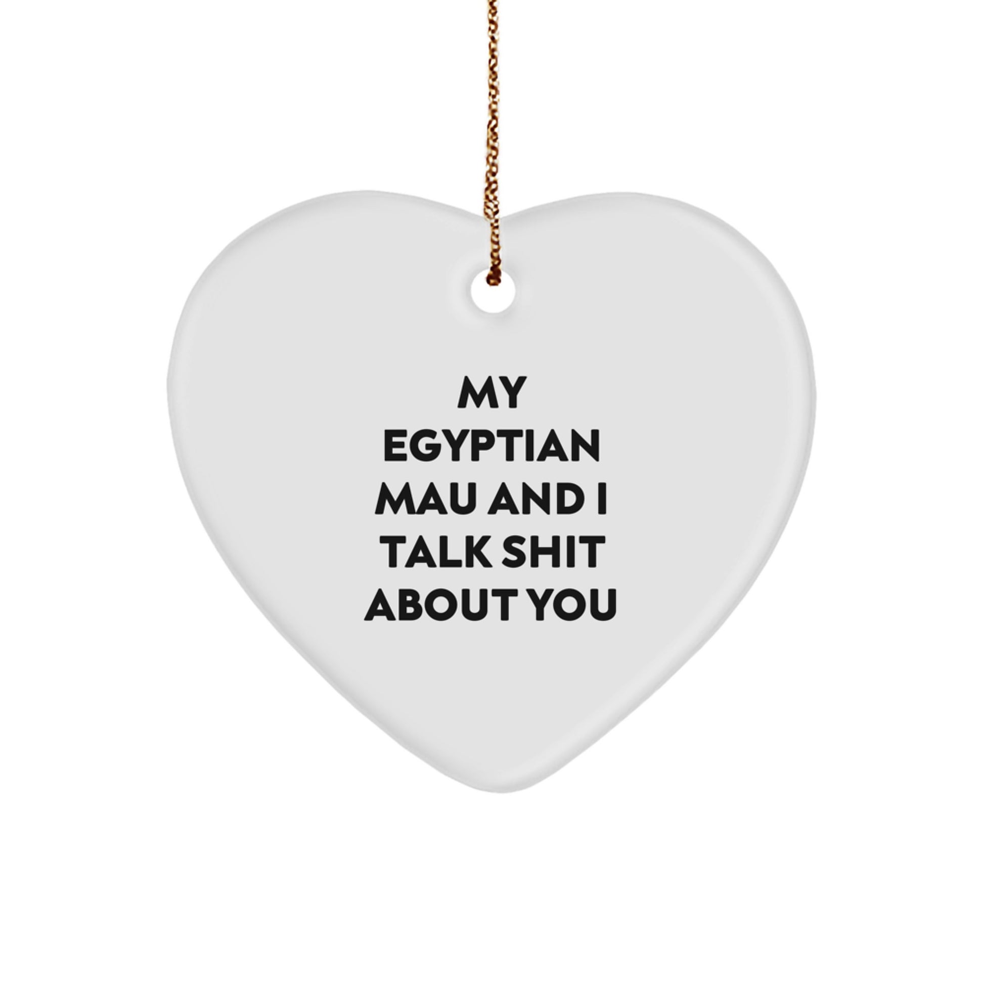 Funny Egyptian Mau Cat Heart Ornament Gifts from Friends to Family Christmas Unique Presents - Image 1