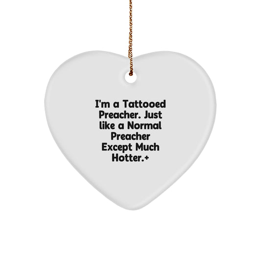 Christmas Gift A Tattooed Preacher Heart Ornament Present for Her - Image 1