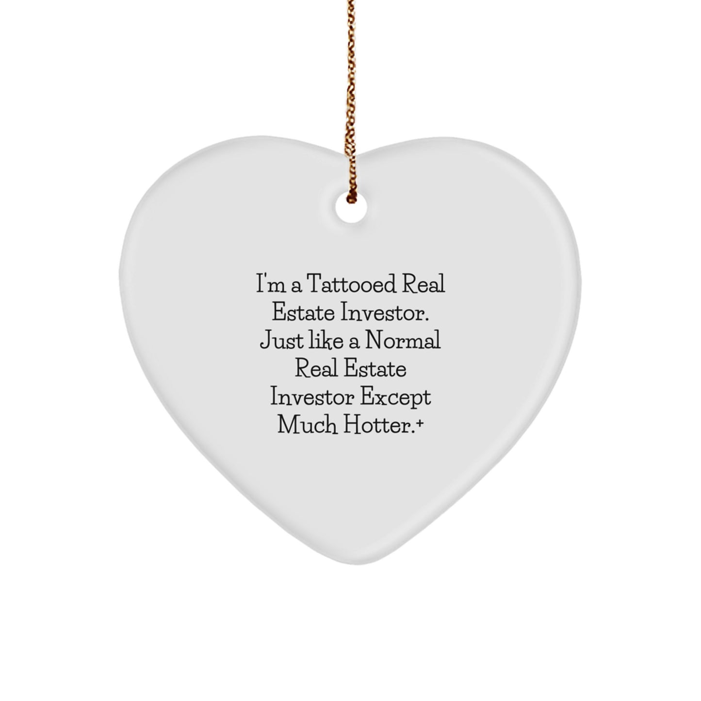 Funny Real Estate Investor Gifts for Men - Heart Ornament from Friends, Perfect for Christmas Unique Gifts - Image 1