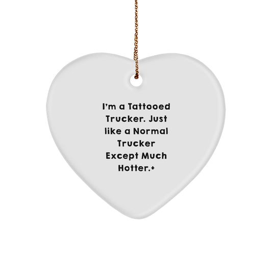Christmas Ornament Gift Tattooed Trucker - A Playful Keepsake - Image 1