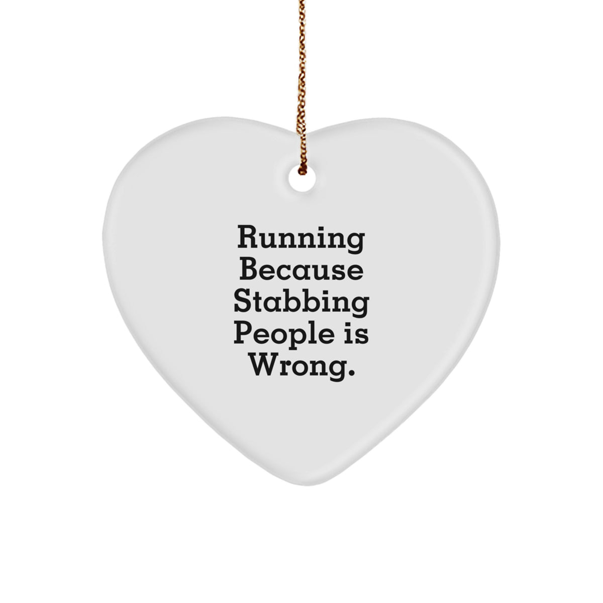 Hilarious Running Heart Ornament for Friends Christmas Unique Gift - Image 1