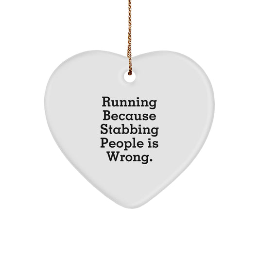 Hilarious Running Heart Ornament for Friends Christmas Unique Gift - Image 1