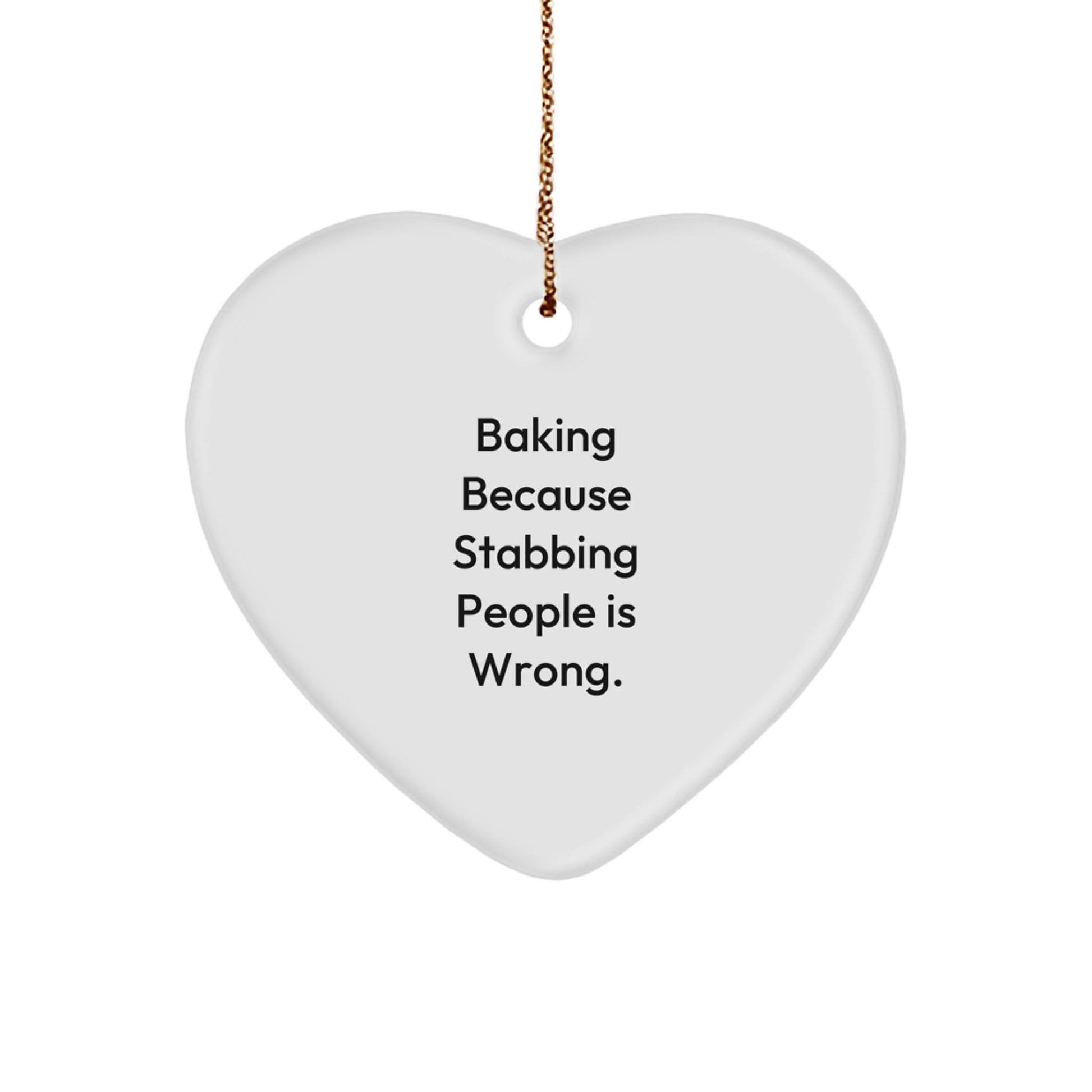 Funny Baking Heart Ornament Gifts for Baking Enthusiasts from Friends, Christmas Unique Baking Gifts for Family, Baking Lover Heart Ornament - Image 1