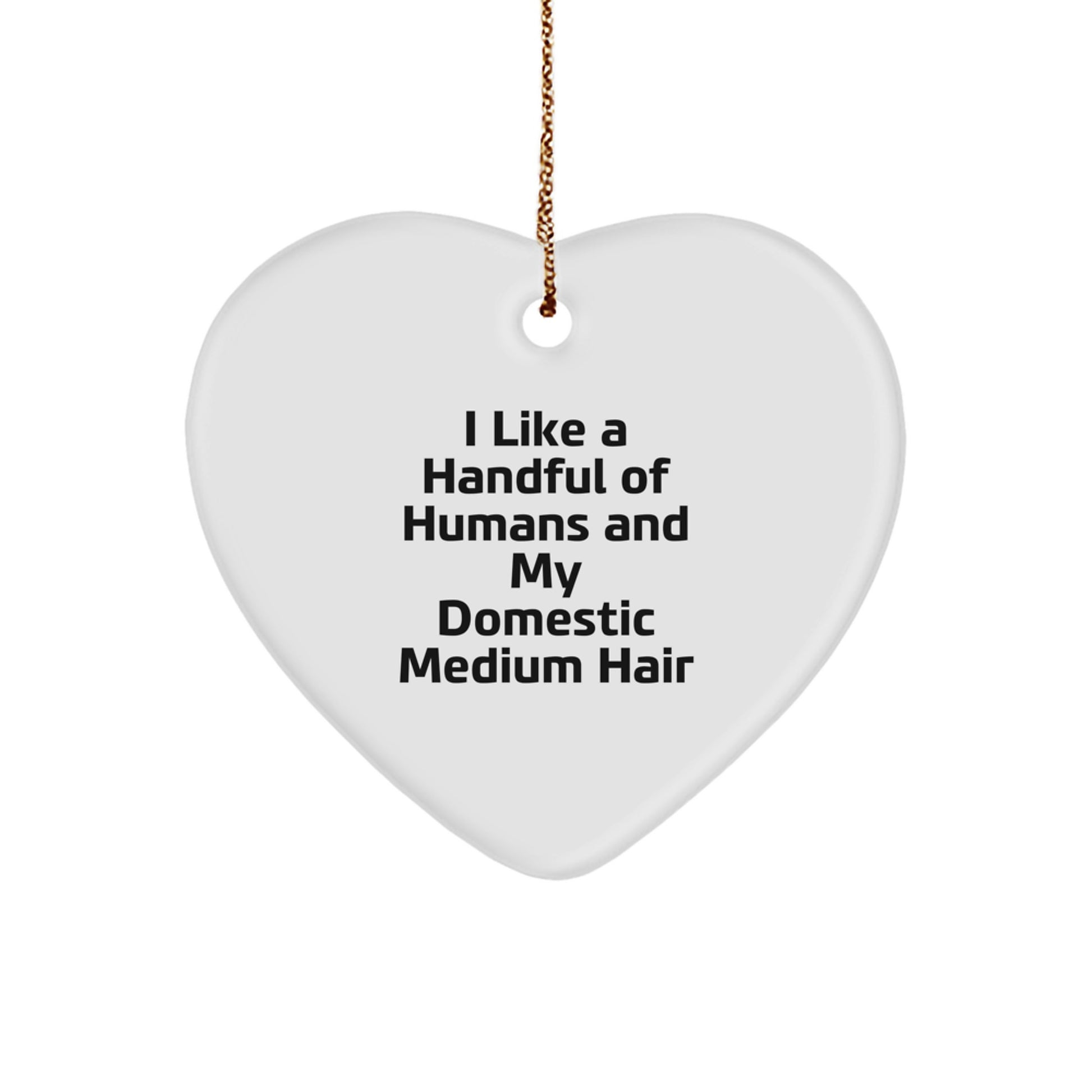 Funny Domestic Medium Hair Heart Ornament Gifts from Friends for Christmas - Image 1