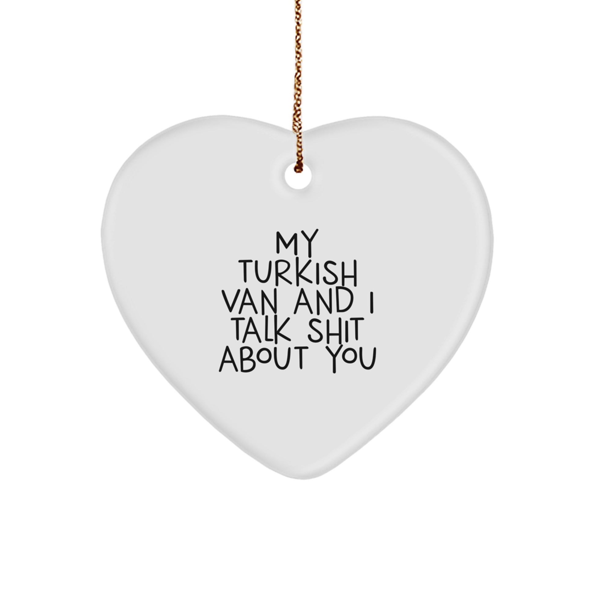 Funny Turkish Van Cat Heart Ornament Gifts from Friends and Family for Christmas Decorations - Image 1