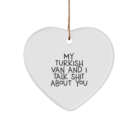 Funny Turkish Van Cat Heart Ornament Gifts from Friends and Family for Christmas Decorations - Image 1
