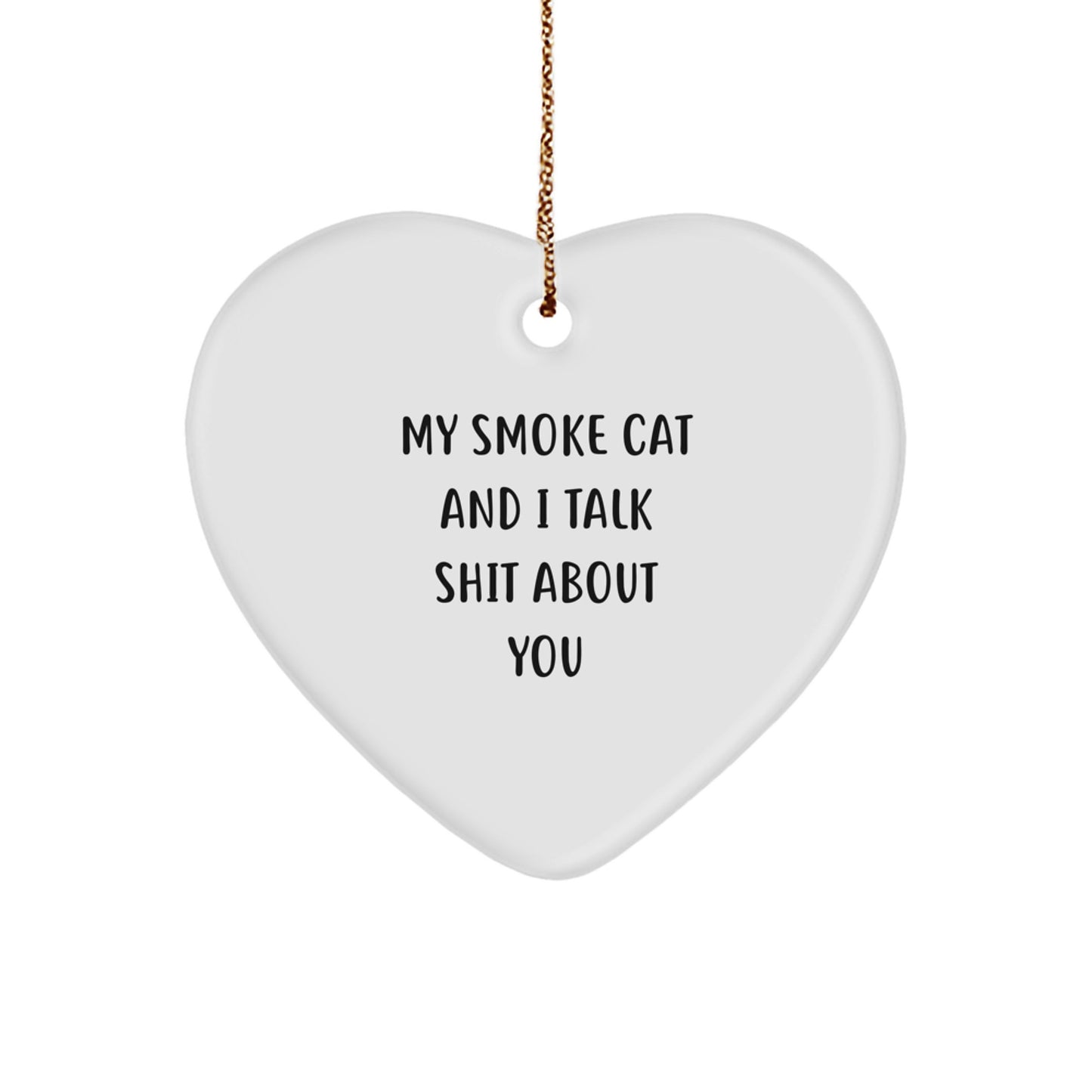 Funny Smoke Cat Gifts from Men to Friends on Christmas Unique Ornament - My Smoke Cat And I Talk Shit About You - Image 1