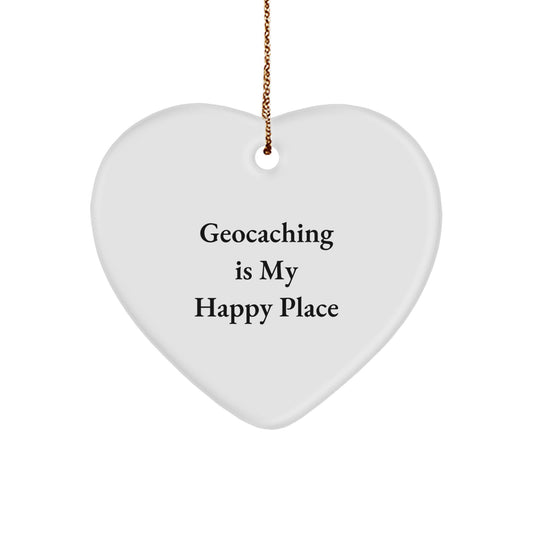 Geocaching Heart Ornament Gifts from Family, Friends, or Coworkers to Geocaching Lovers, Funny Quote, Christmas Unique Gifts - Image 1