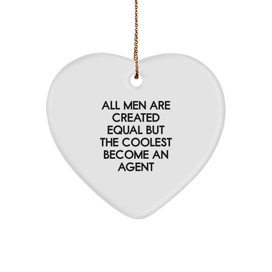 Funny Agent Heart Ornament, Gifts from Men for Agent Friends on Christmas Unique Gifts - Image 1