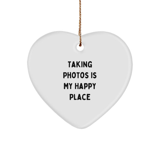 Taking Photos Gifts for Men - Funny Heart Ornament, Gifts from Family for Taking Photos Enthusiasts, Christmas Unique - Image 1