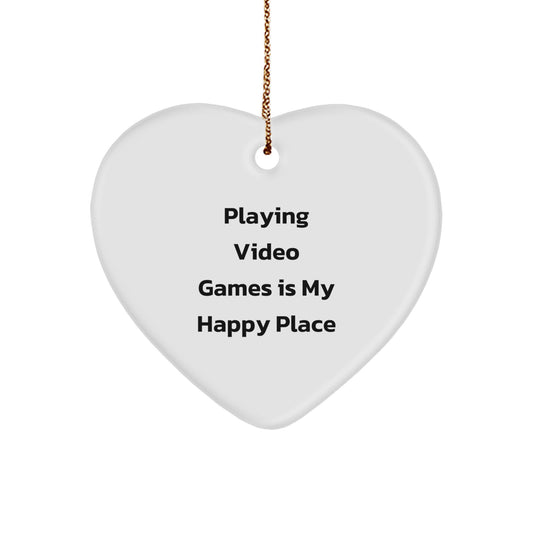 Funny Playing Video Games Christmas Unique Gifts for Men - Heart Ornament Gifts from Sweetheart to Gamer - Image 1
