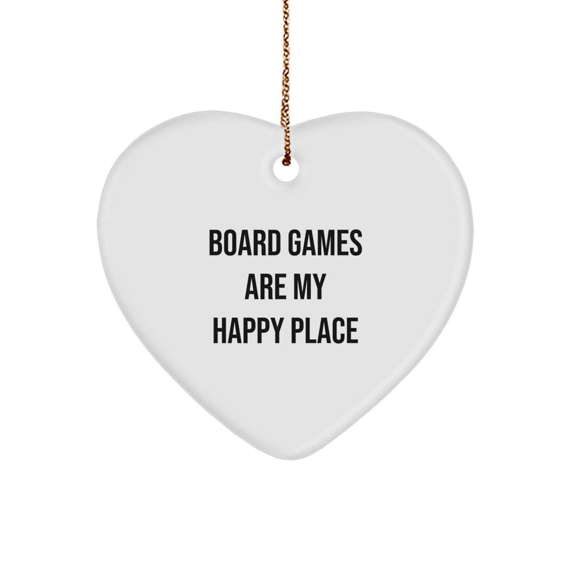 Heartfelt Board Games Gifts from Friends for Board Game Lovers - 'Board Games Are My Happy Place' Christmas Unique Ornaments - Image 1