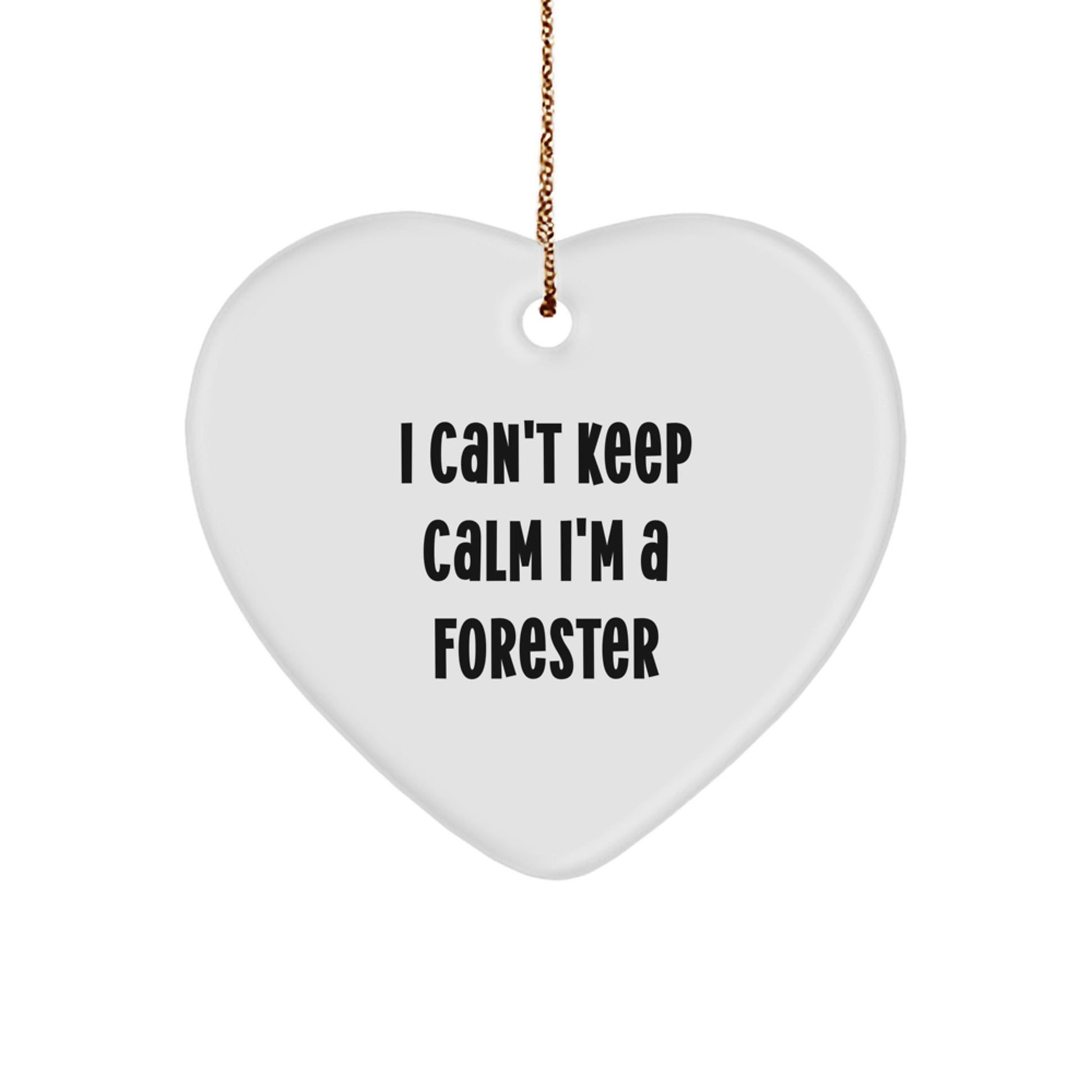 Funny Forester Gifts from Men to Friends - I Can't Keep Calm I'm A Forester Heart Ornament for Christmas Unique Gifts - Image 1