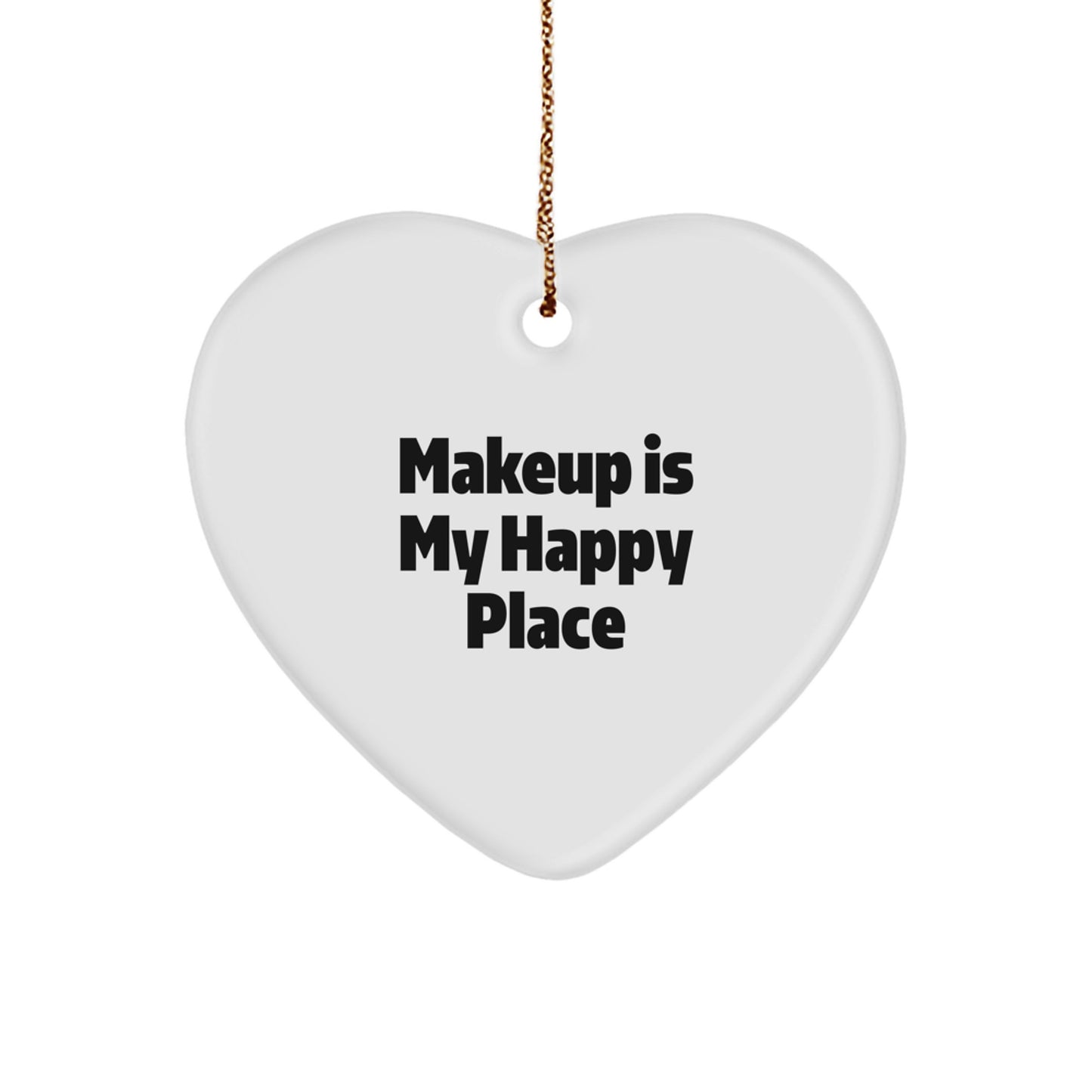 Funny Makeup Gifts from Women for Makeup Lovers, Heart Ornament, Christmas Unique Decorations - Image 1