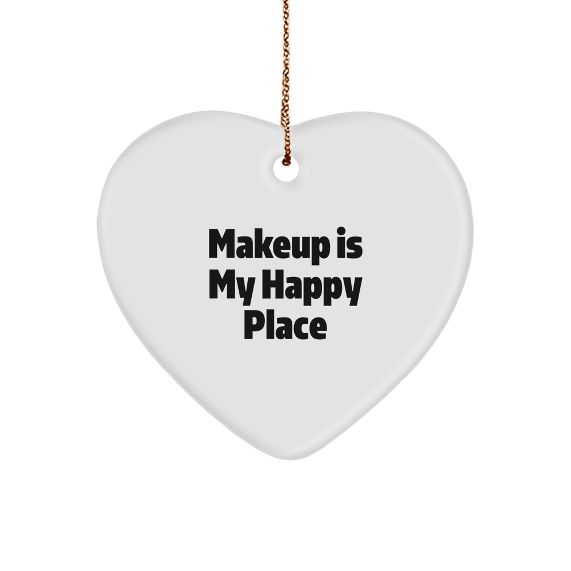 Funny Makeup Gifts from Women for Makeup Lovers, Heart Ornament, Christmas Unique Decorations - Image 1