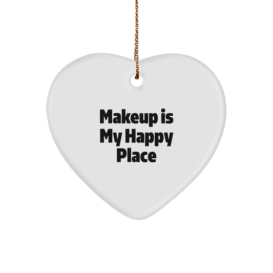Funny Makeup Gifts from Women for Makeup Lovers, Heart Ornament, Christmas Unique Decorations - Image 1